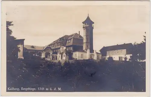 Sankt Joachimsthal Keilberg Klínovec mit Hotel und Aussichtsturm