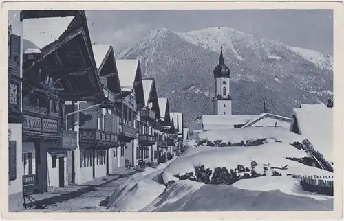 Garmisch-Partenkirchen Sonnenstraße gegen Wank im Winter