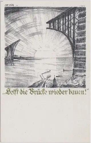 Ansichtskarte  Rückwanderer Hilfe - 1923 - Helft die Brücke bauen