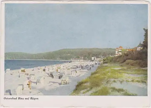 Binz (Rügen) Strand und Seebrücke Ansichtskarte 970