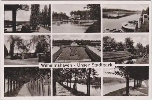 Wilhelmshaven Mehrbild: Stadtpark See, Allee und Restaurant