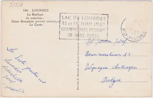 Lourdes La Basilique et la Grotte  Hautes-Pyrénées 1963