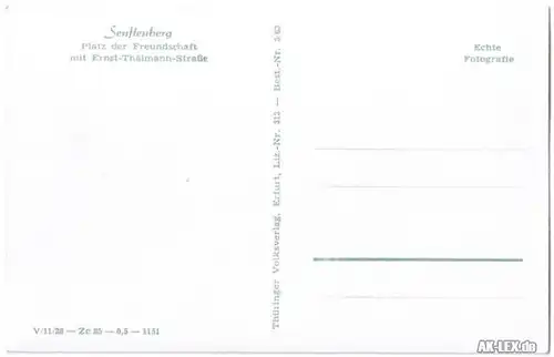 Senftenberg (Niederlausitz) Platz der Freundschaft mit Ernst-Thälmann-Straße (Foto AK) &a
