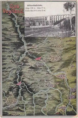 Mylau Viadukt Göltzschtalbrücke - Landkarten Ansichtskarte