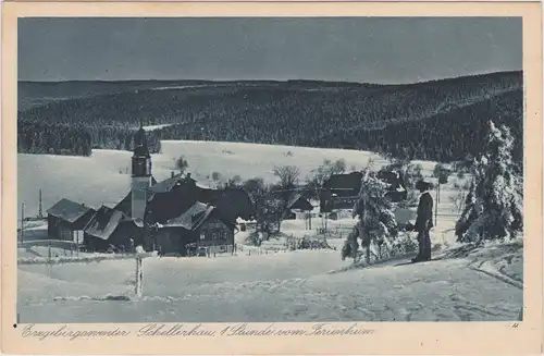 Ansichtskarte Schellerhau Altenberg (Erzgebirge) Panorama im Winter 1928