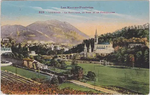 Lourdes Blick auf die Stadt - Bahnstrecke