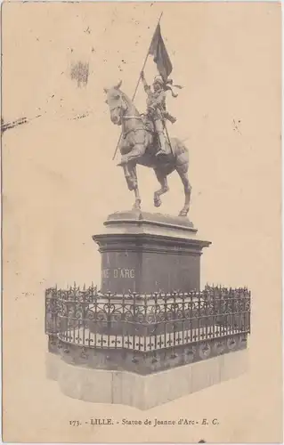 Lille Statue de Jeanne d Arc  Nord pas de Calais 1913