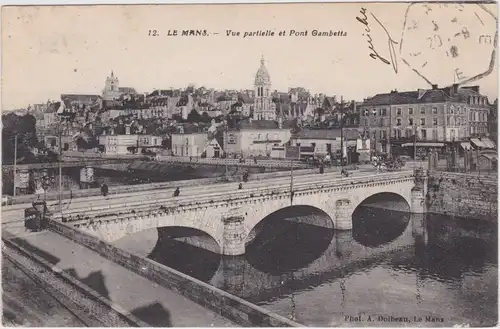 Le Mans Vue partielle et Pont Gambetta