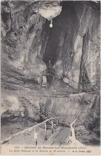 Baume-les-Messieurs Grottes - La Salle Renaud  Montée de 18 metres Jura 1913