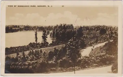 Newark Newark Weequhaic Park Vintage Postcard USA New Jersey 1927