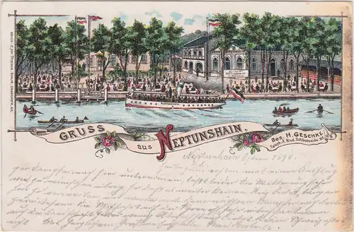 Oberschöneweide-Berlin Litho: Gasthaus Neptunshain