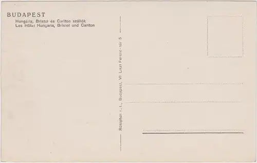 Ansichtskarte Magyar Budapest Bristol és Cariton szállok 1928