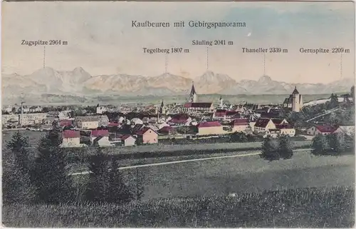 Kaufbeuren Stadt mit Gebirgspanorama