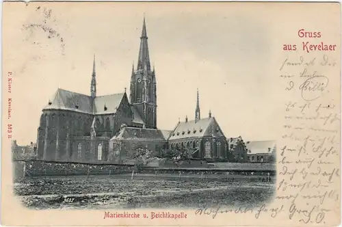 Kevelaer Partie an der Marienkirche (Reliefkarte)