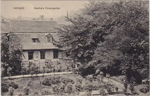 Weimar Goethes Rosengarten Ansichtskarte 1918