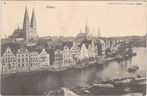 Lübeck Panorma, Hafen und Segelboote