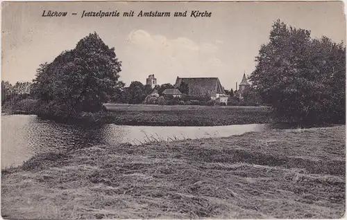 Lüchow (Wendland) Jeetzelpartie mit Kirche und Amtsturm