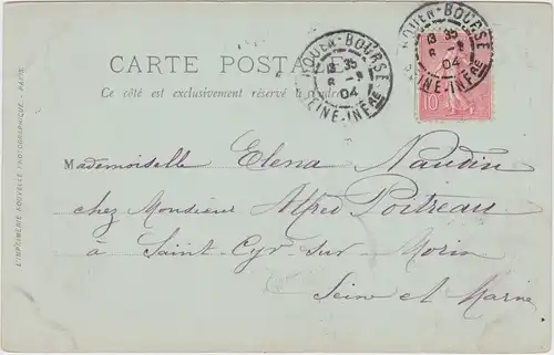 Rouen Seine-Maritime Parrk Staue Ansichtskarte CPA 1904
