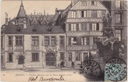 Rouen Vieilles Maisons sur la Place Jeanne d&#039;Arc 1904