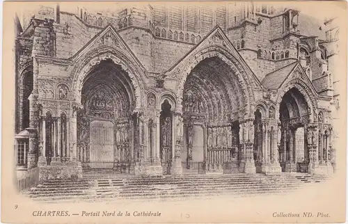 Chartres Portail Nord de la Cathédrale Eure-et-Loir CPA 1900