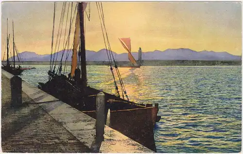 Cannes Hafen Alpes-Maritimes CPA 1928