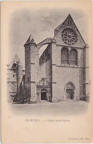 Chartres Kirche L&#039;Église Saint-Aignan 1900
