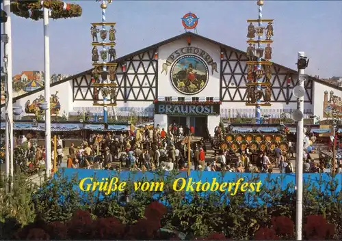Ansichtskarte München Oktoberfest Bräurosl Pschorr Festzelt 1993