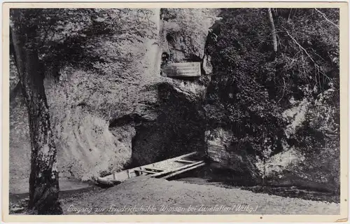 Ansichtskarte Zwiefalten Eingang zur Friedrichshöhle Lk Reutlingen1939