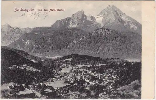 Berchtesgaden Blick von den Metzenleiten 1907