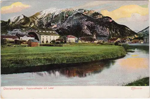 Oberammergau Passionstheater mit Laber 1908