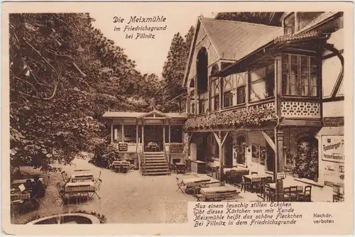 Pillnitz Meixmühle im Friedrichsgrund mit Reim 1931