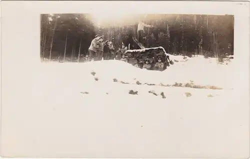  Soldaten im Schnee - Skispringen 1920