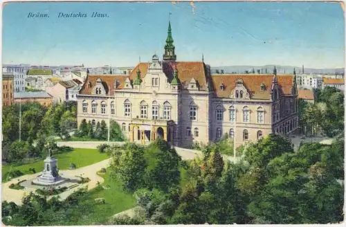 Brünn Brno Partie am Deutschen Haus Ansichtskarte 1915