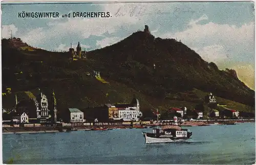 Königswinter Stadt, Drachenfels und Dampfer