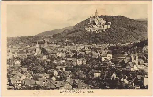 Hasserode-Wernigerode Panorama mit Schloß 1929