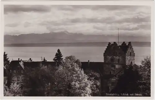 Meersburg Schloß und Blick auf den Säntis 1936