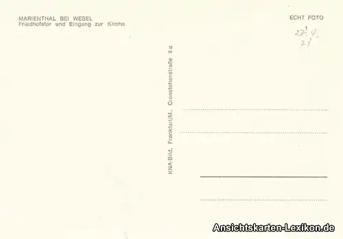 Marienthal-Hamminkeln Friedhofstor und Eingang zur Kirche 1971