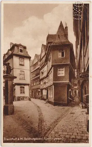 Frankfurt am Main Goldhutgasse - Fünffingereck 1929