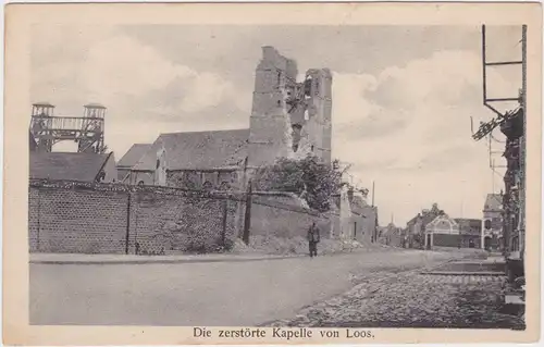 Loos Straßenpartie an der zerstörten Kapelle (Erster Weltkrieg)