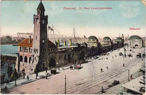 St. Pauli-Hamburg Landungsbrücken 1915