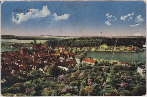 Mölln (Schleswig-Holstein) Blick auf die Stadt mit Stadtsee 1921