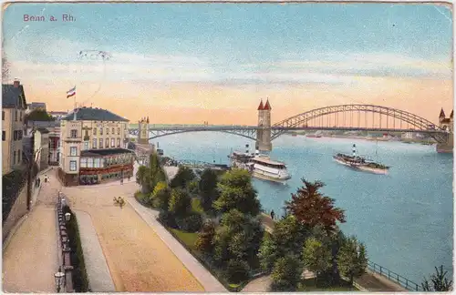 Bonn Alte Rheinbrücke 1910