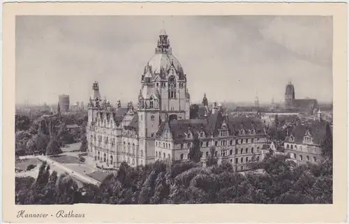 Ansichtskarte Hannover Neues Rathaus (seitliche Ansicht) 1930