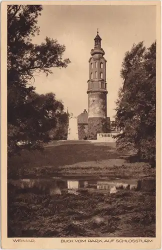 Weimar Blick vom Park auf den Schlossturm