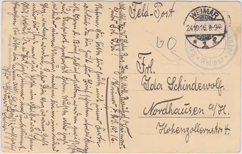 Ansichtskarte Weimar goethes Rosengarten 1916