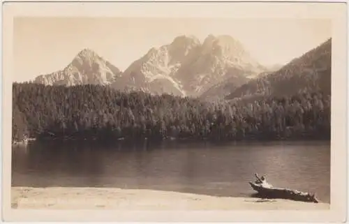 Ansichtskarte Biberwier Blindsee mit Sonnenspitze vom Ufer 1920