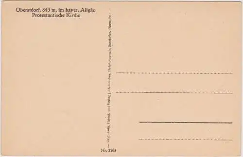 Ansichtskarte Oberstdorf (Allgäu) Protestantische Kirche 1928