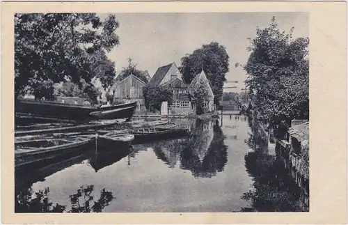 Neugersdorf Blick auf den Weiher mit liegenden Kähnen 1943