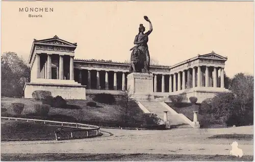 Ludwigsvorstadt-München Bavaria mit Ruhmeshalle an der Theresienwiese 1913