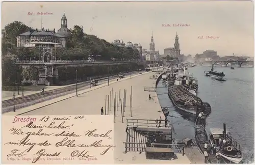 Innere Altstadt-Dresden Belvedere- Schiffe, Brühlsche Terrasse